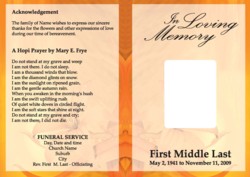 Funeral Program outside